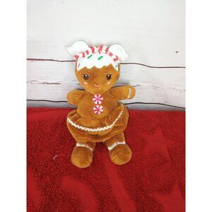 Douglas Gingerbread Girl Plush Toy 8" Brown & White Peppermint Dress Made In Chi